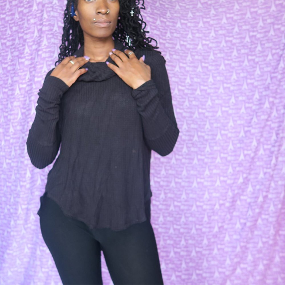 Free People We The Free Drippy Thermal Kristina Thermal Black. Soft and drippy S